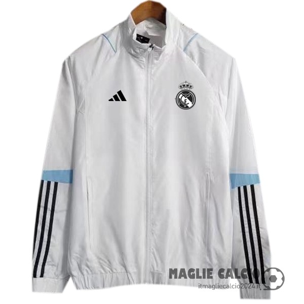 Giacca A vento Real Madrid 2023 2024 Bianco Azul Creare Maglie Da Calcio