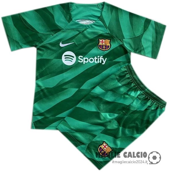 Portiere Conjunto De Uomo Barcelona 2023 2024 Verde Creare Maglie Da Calcio