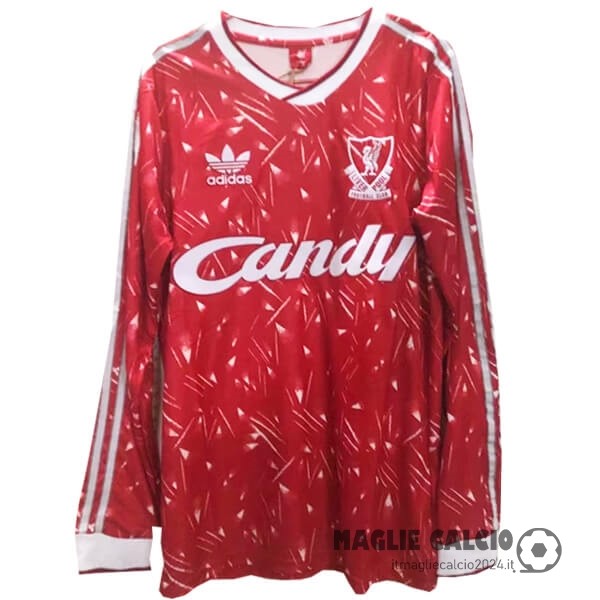 Prima Manica lunga Liverpool Retro 1989 1991 Rosso Creare Maglie Da Calcio