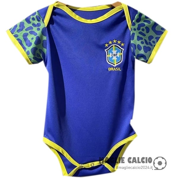 Seconda Tutine Bambino Brasile 2022 2023 Azul Creare Maglie Da Calcio