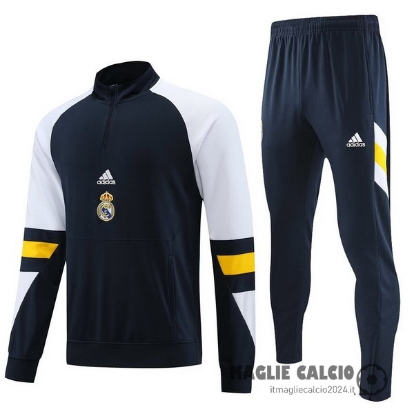 Set Completo Sudadera Formazione Real Madrid 2023 2024 Bianco Azul Giallo Creare Maglie Da Calcio