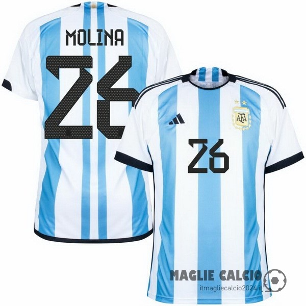Thailandia NO.26 Molina Prima Maglia Argentina 2022 Azul Creare Maglie Da Calcio