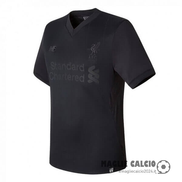 “PITCH BLACK” Maglia Liverpool 125th Nero Creare Maglie Da Calcio